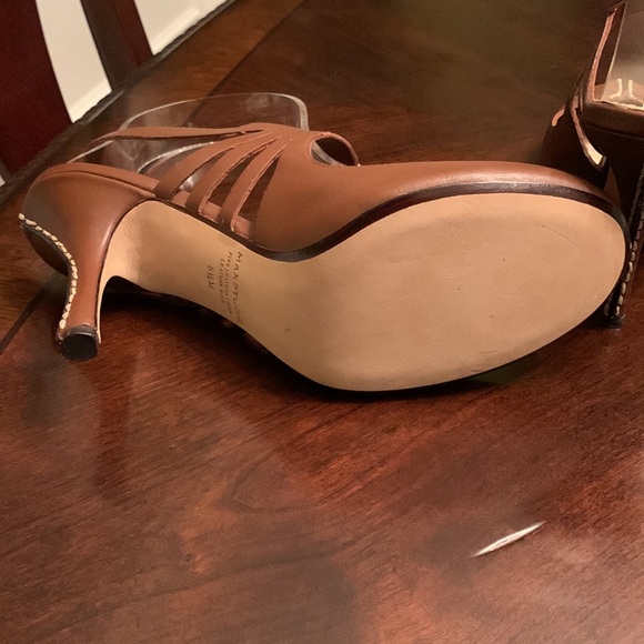 Max Studio Tyson Brown Fine Leather Ankle Strap Dress Shoes. Size 8.5M - Picture 8 of 13